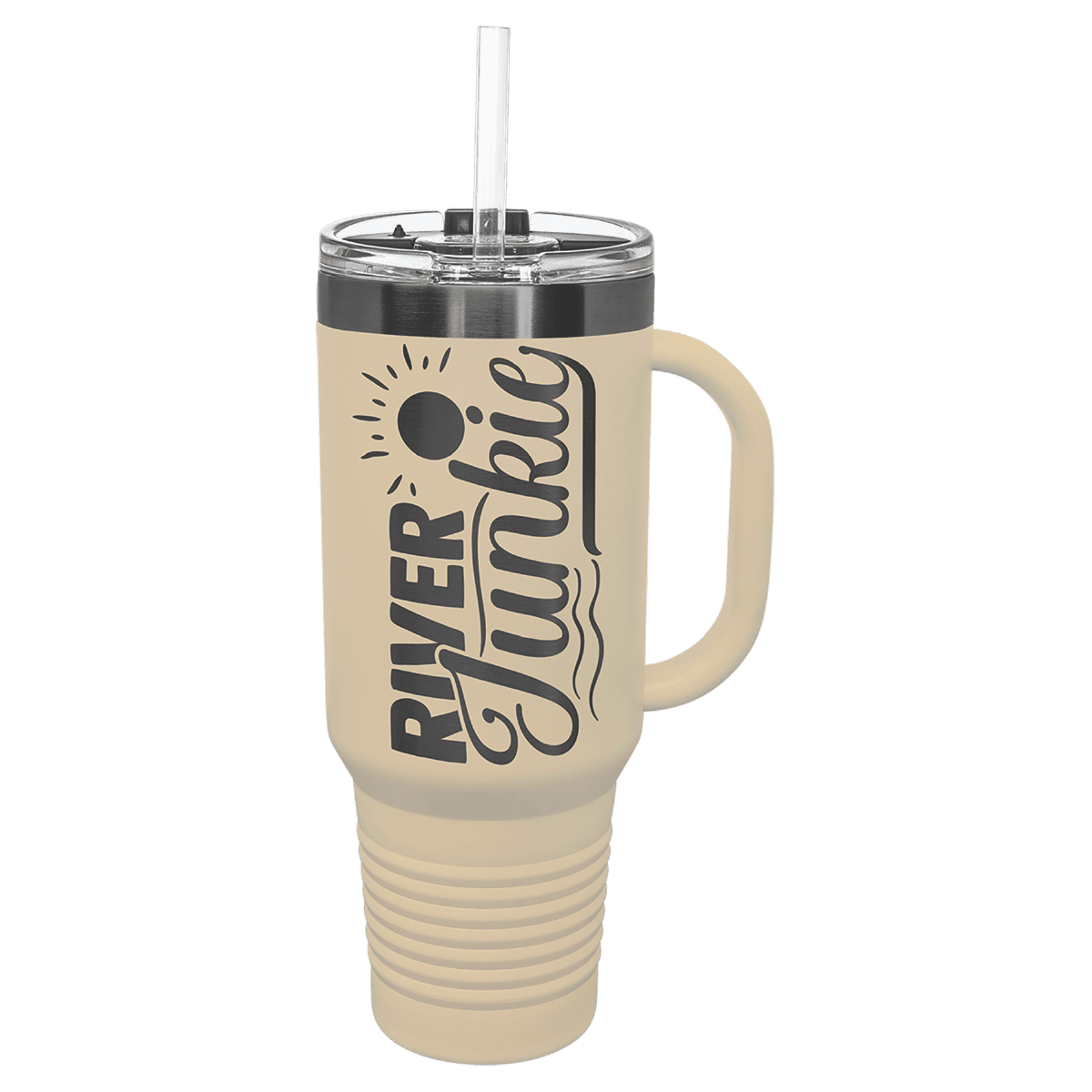 Polar Camel 40 oz. ION-Plated Travel Mug with Handle (Straw Included)