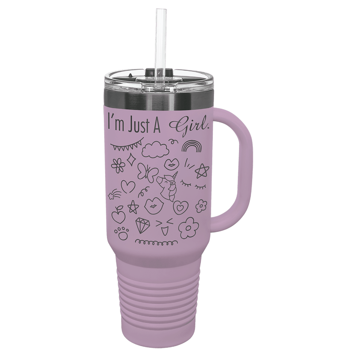 Polar Camel 40 oz. ION-Plated Travel Mug with Handle (Straw Included)