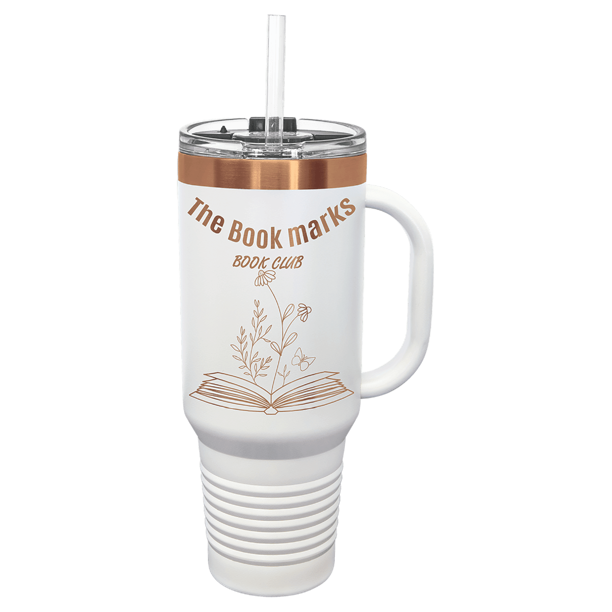 Polar Camel 40 oz. ION-Plated Travel Mug with Handle (Straw Included)