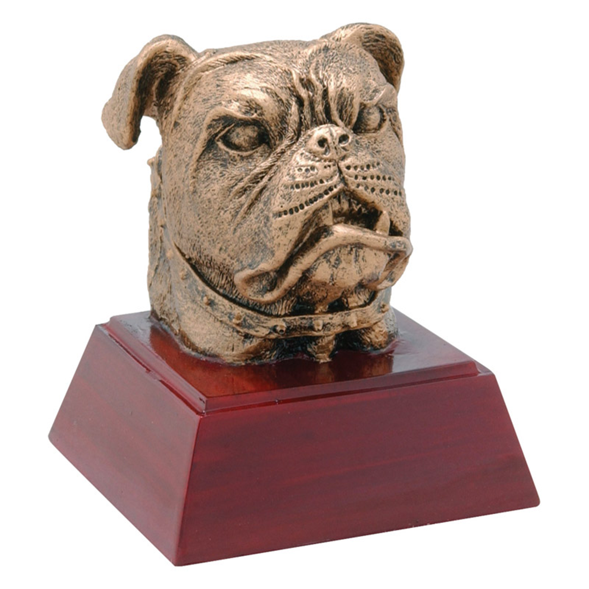 Bull Dog Bronzed Resin Trophy