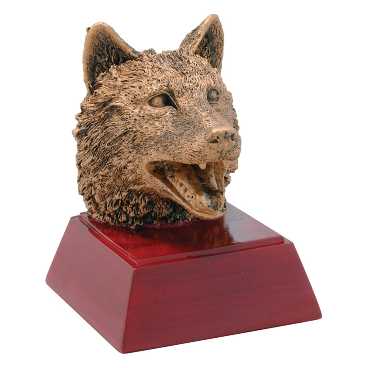 Wolf Bronzed Resin Trophy
