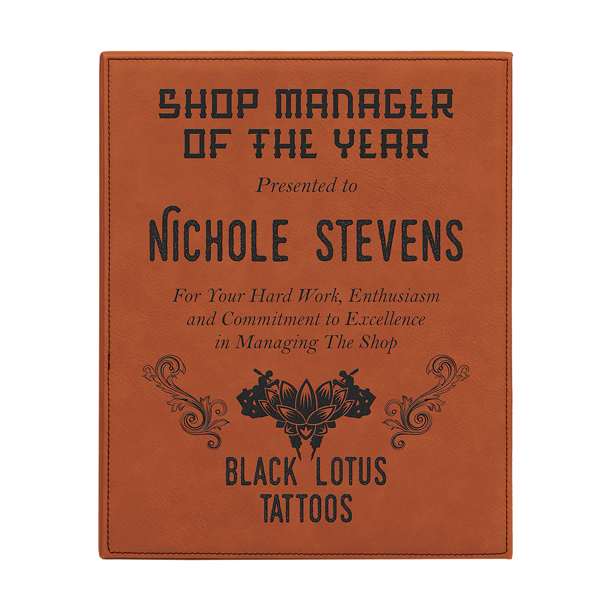 Leatherette Plaque