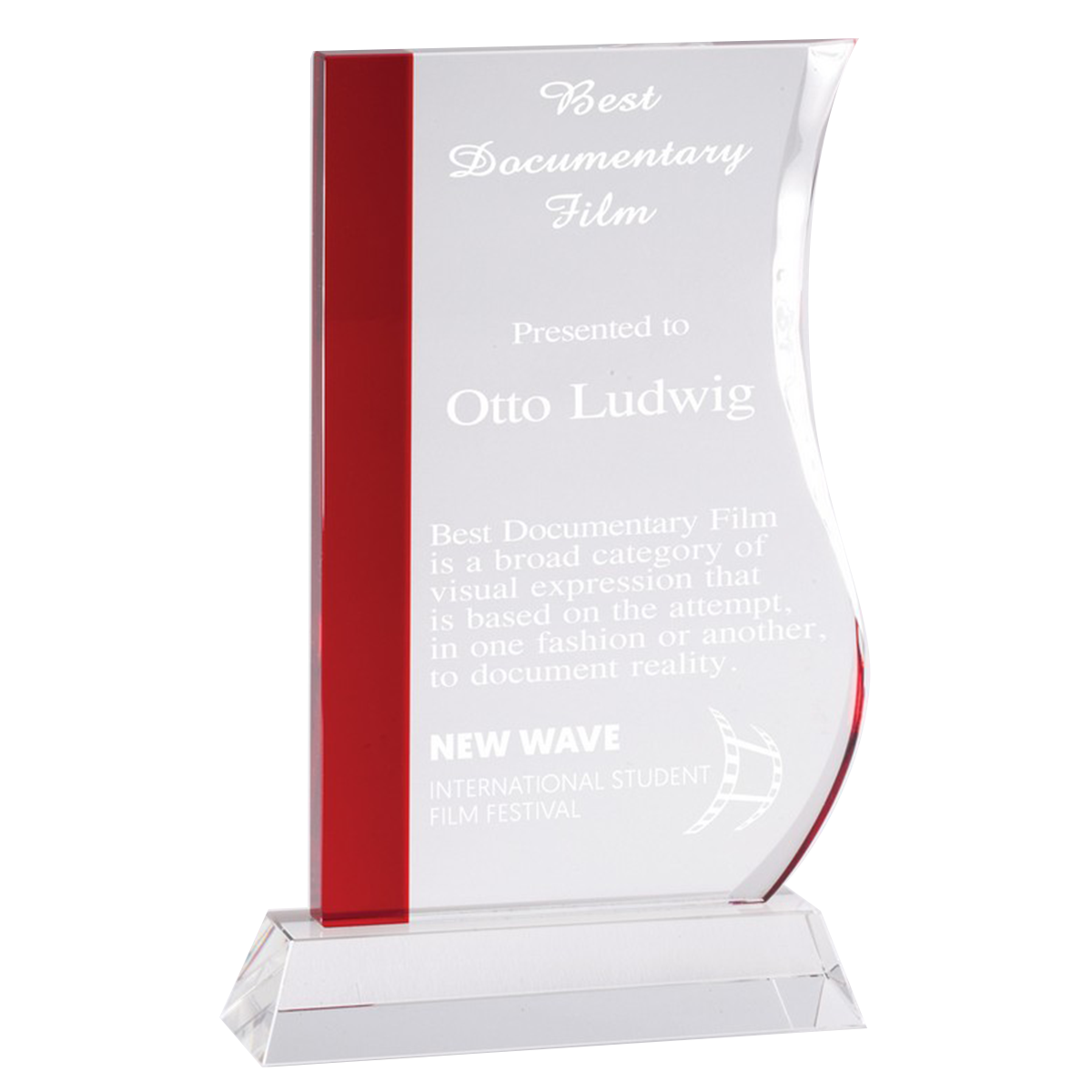 Red Wave Crystal Award
