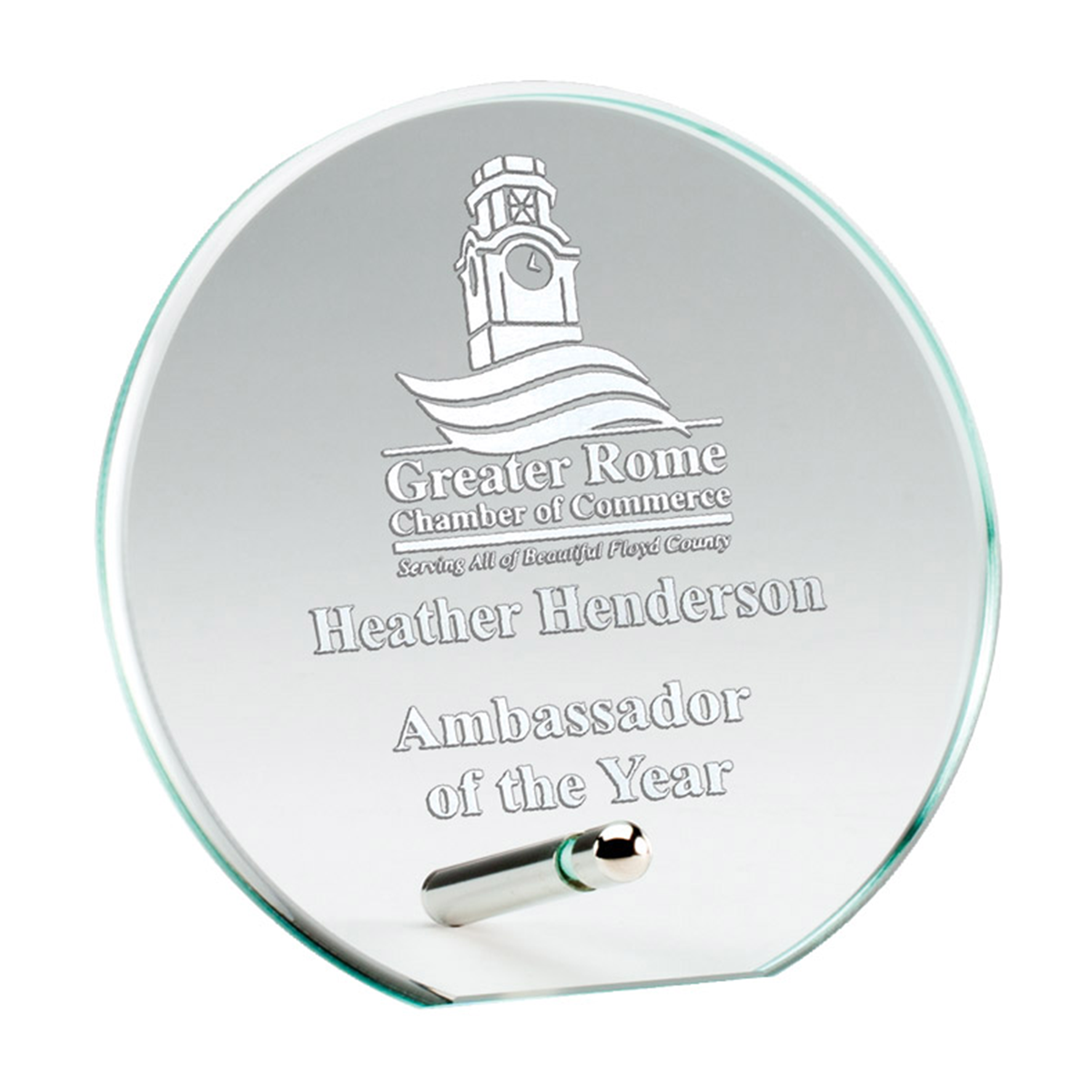 Circle Standing Glass Plaque