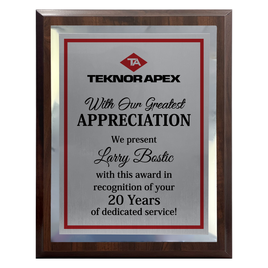 200 Series Cherry Finish Board with Metal Plate and Backplate