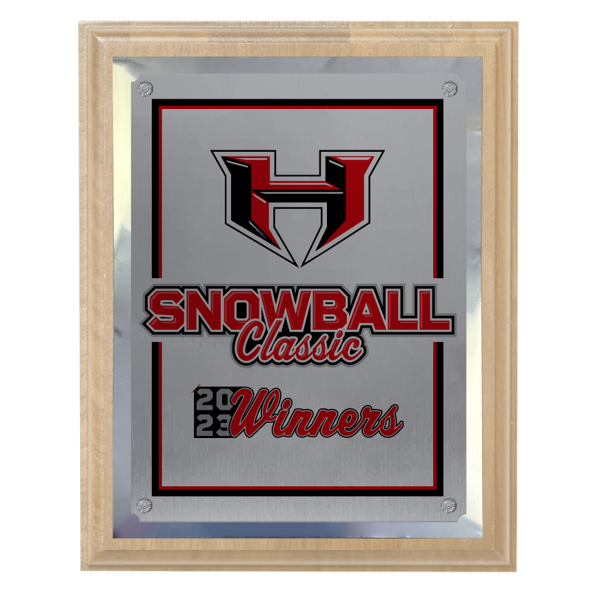 400 Series Solid Bamboo Plaque with Metal Plate and Backplate