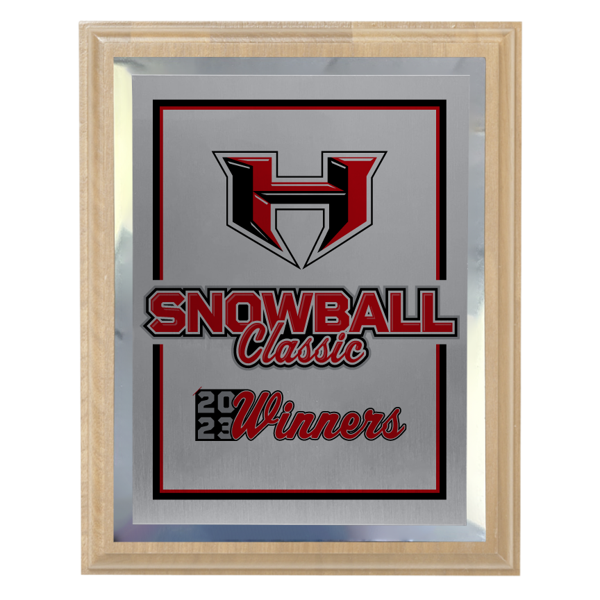 400 Series Solid Bamboo Plaque with Metal Plate and Backplate