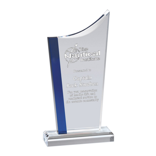 Swoop with Blue Stripe Acrylic Award