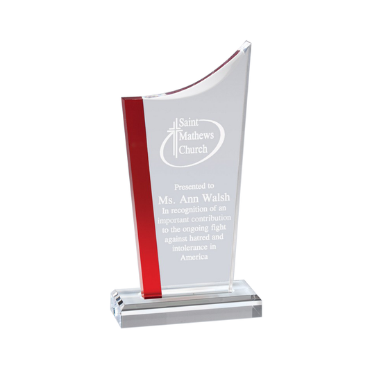 Swoop with Red Stripe Acrylic Award
