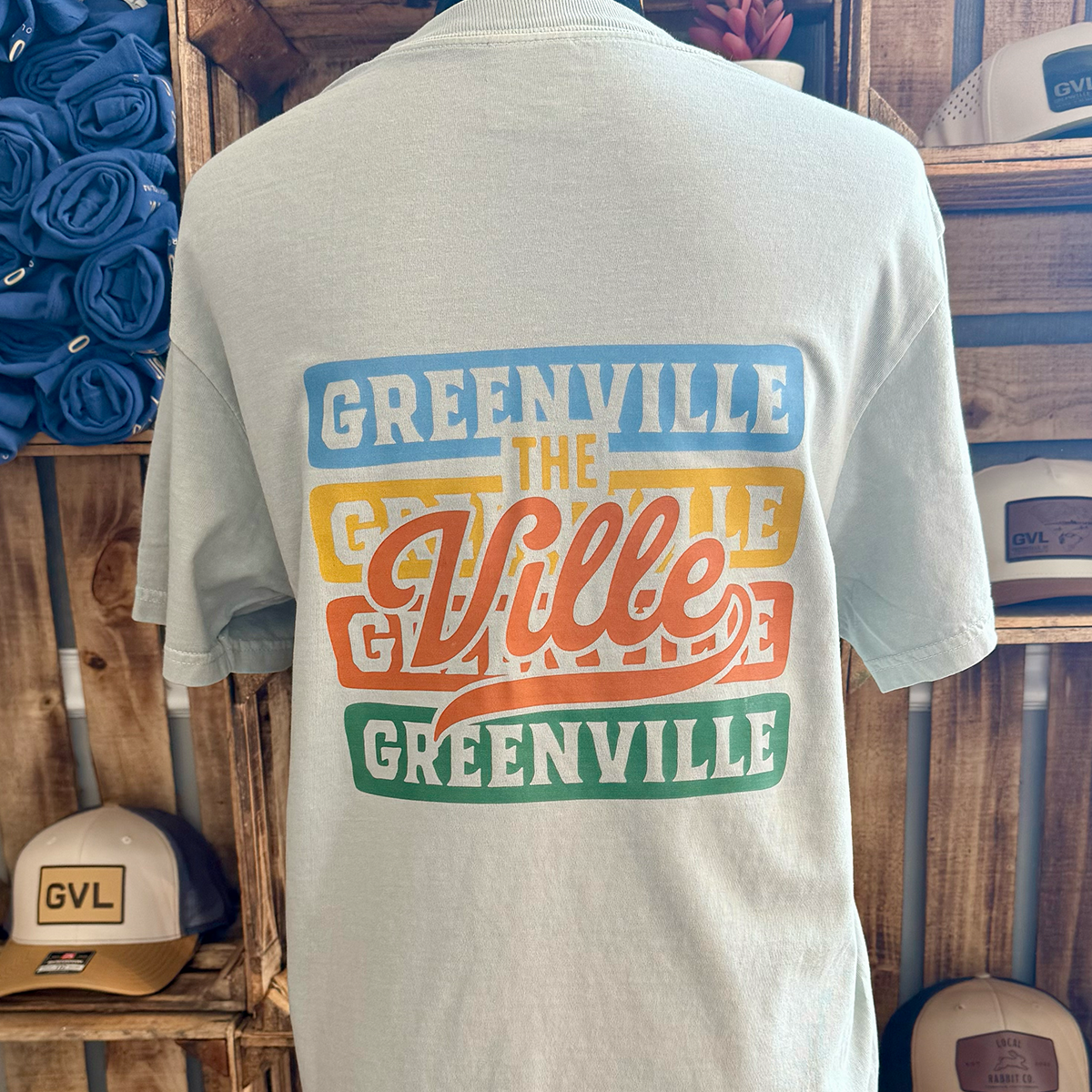 "The Ville" Stacked T-Shirt - Bold Greenville Typography