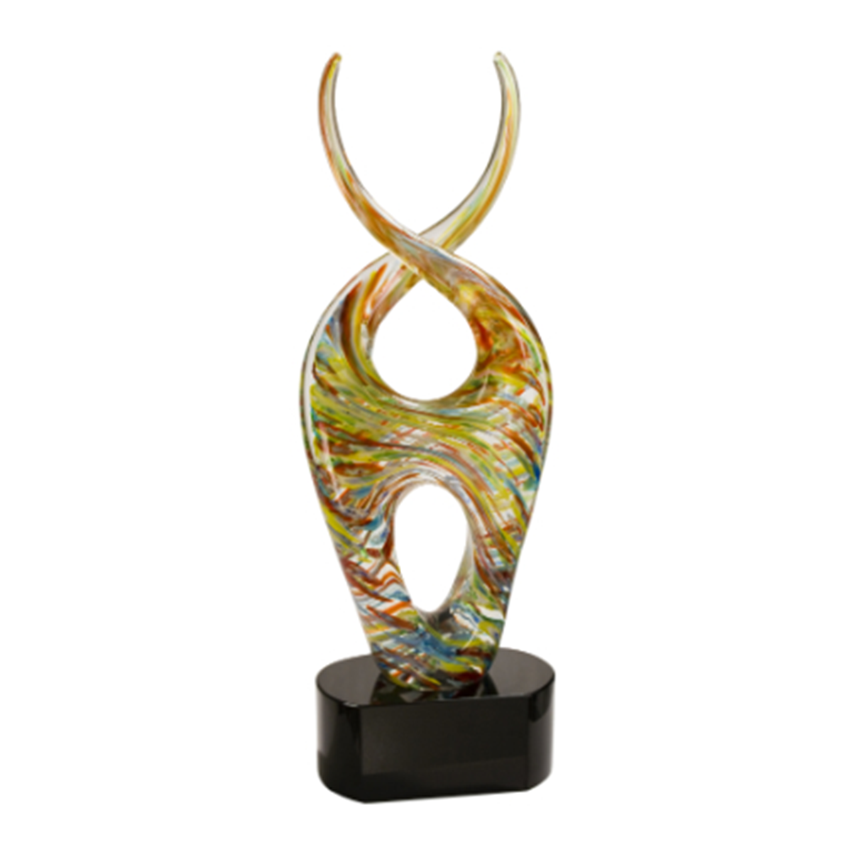 14" Color Twist Art Glass