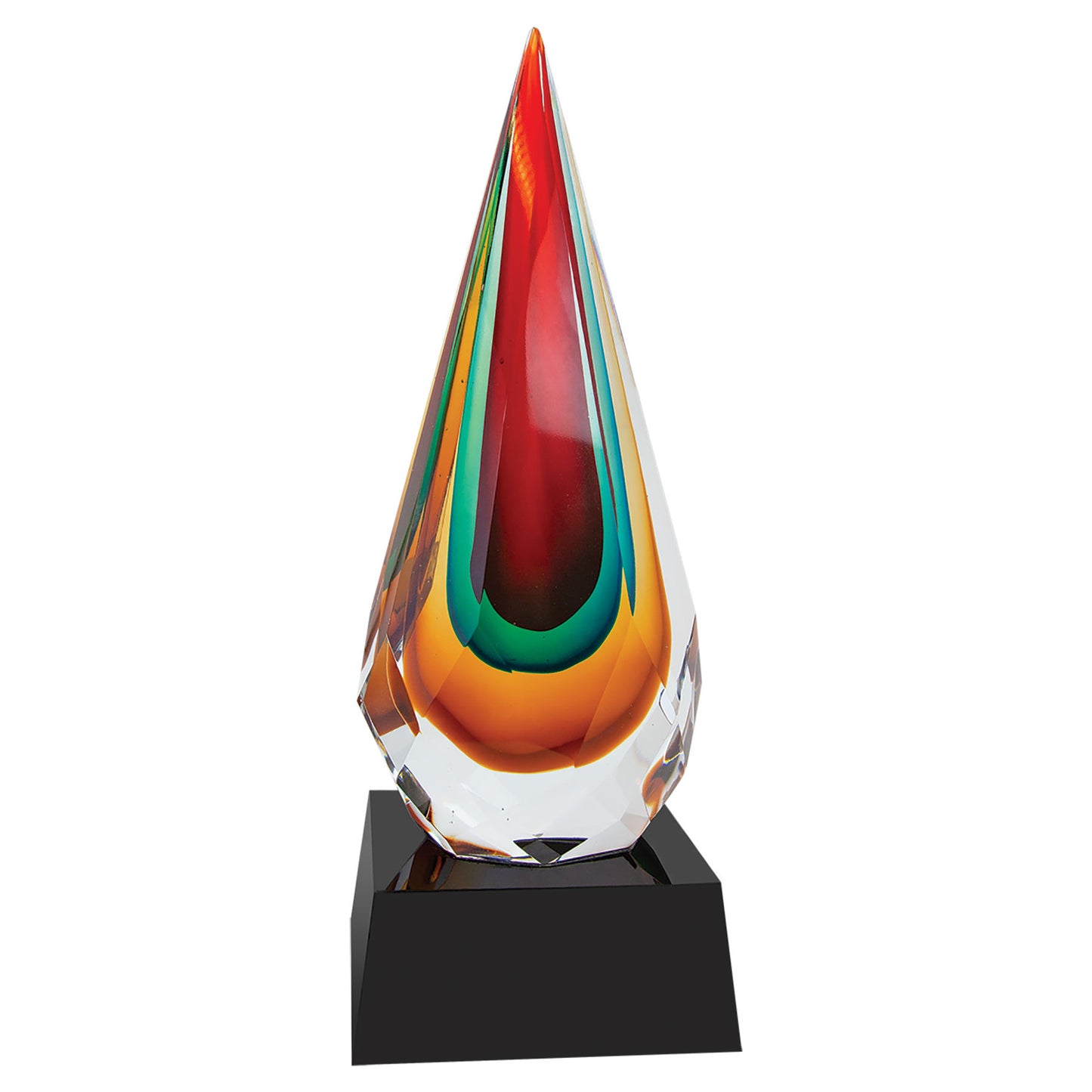 12" Faceted Rain Drop Art Glass