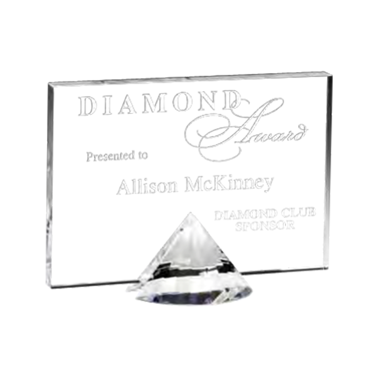 8" x 6" Crystal Diamond Base with Rectangle Billboard