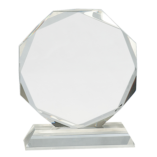 Clear Crystal Octagon on Clear Pedestal Base