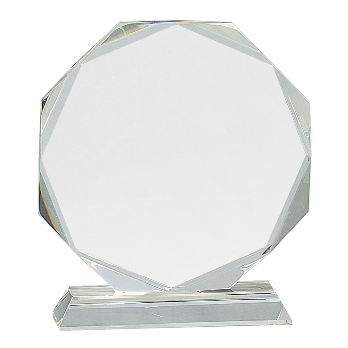 Clear Crystal Octagon on Clear Pedestal Base