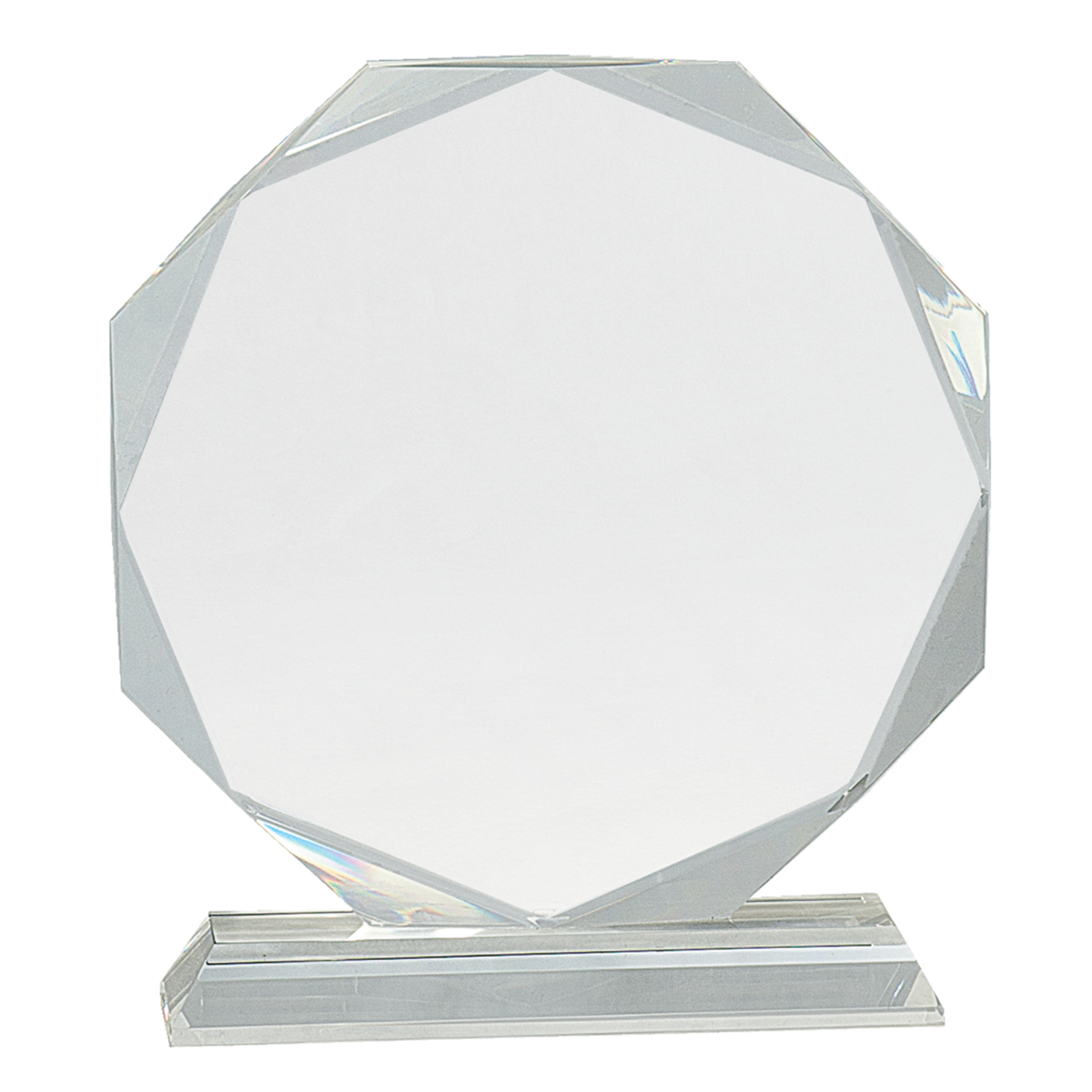 Clear Crystal Octagon on Clear Pedestal Base