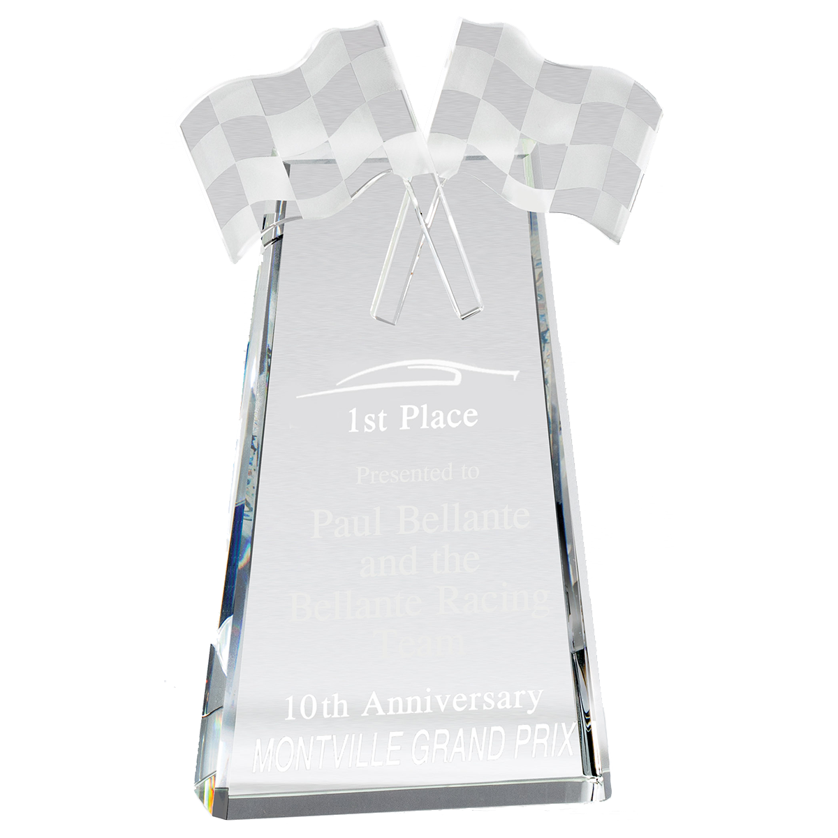 9 1/2" Crystal Racing Flags Tower