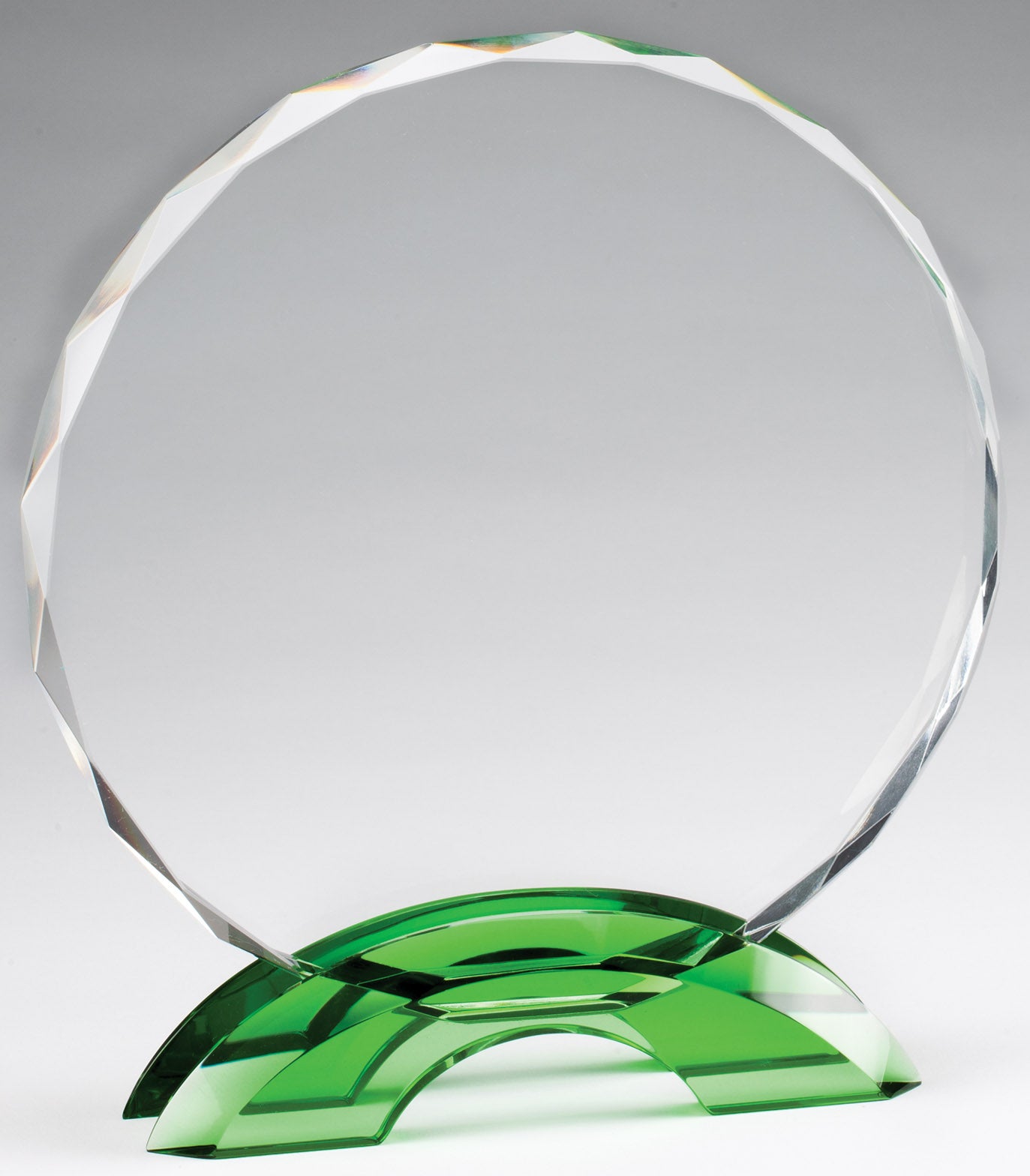 Crystal Round Facet with Green Base