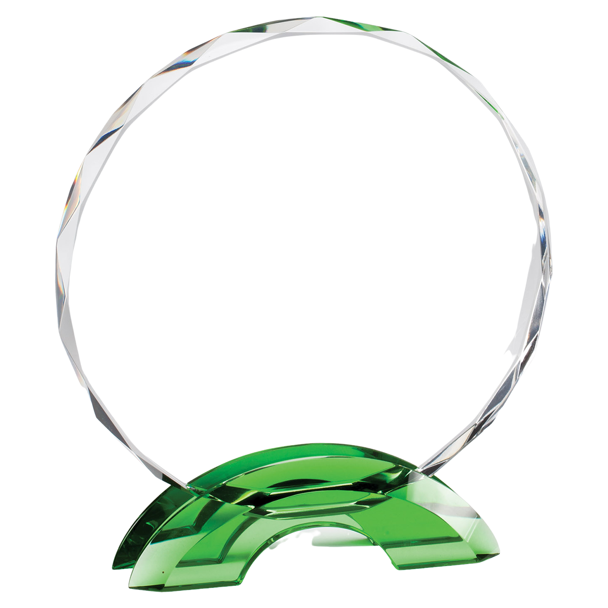 Crystal Round Facet with Green Base