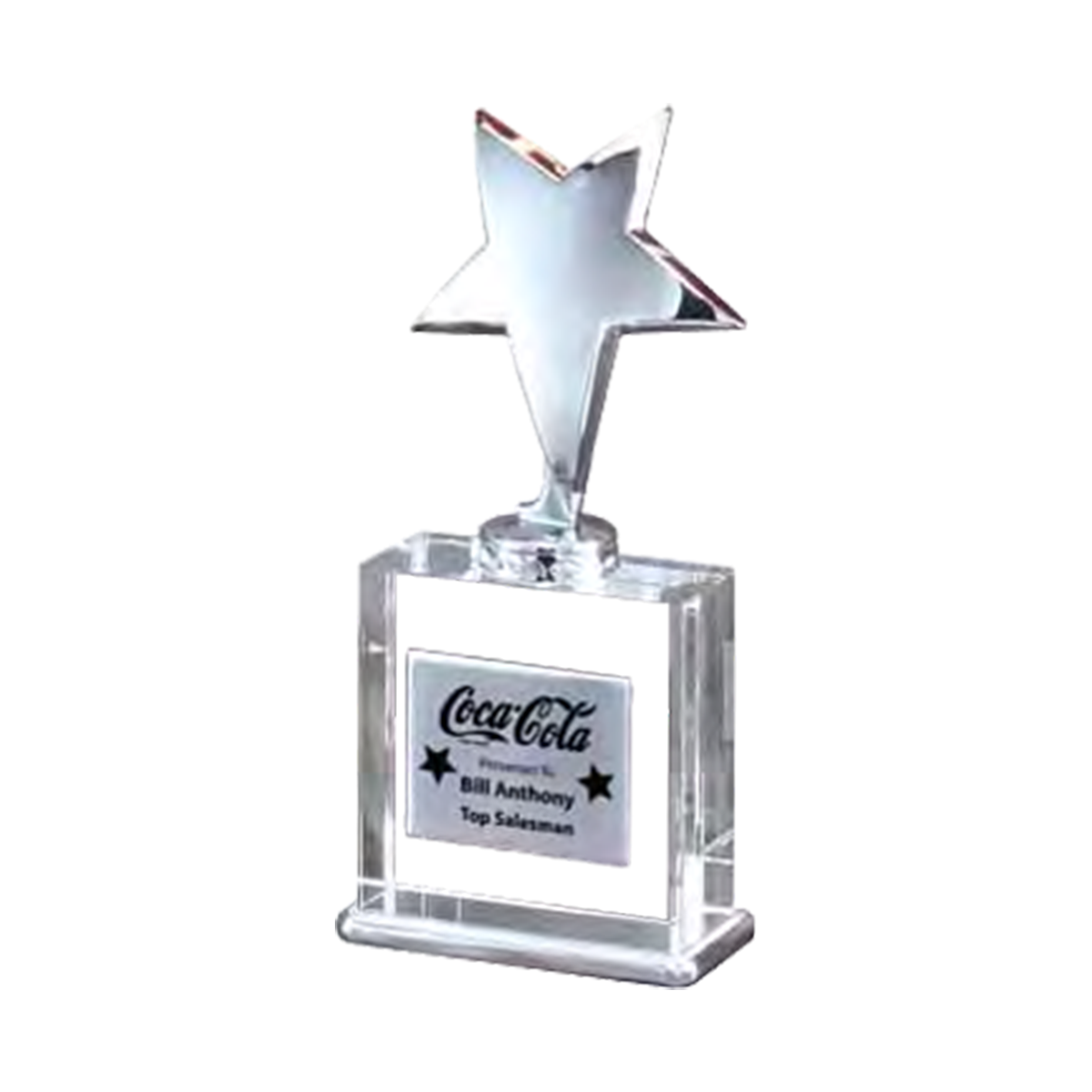 Crystal Silver Star on Crystal Base