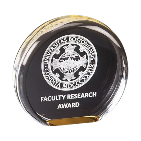 Circle Acrylic Award on Gold Mirror Base