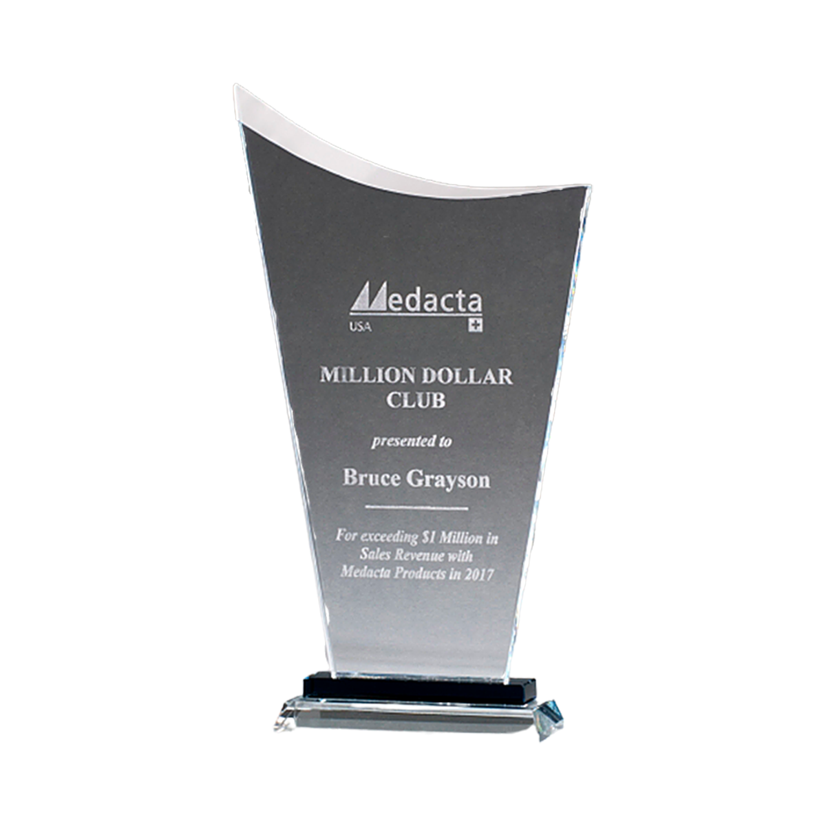Contemporary Clear Glass Award with Pedestal Base