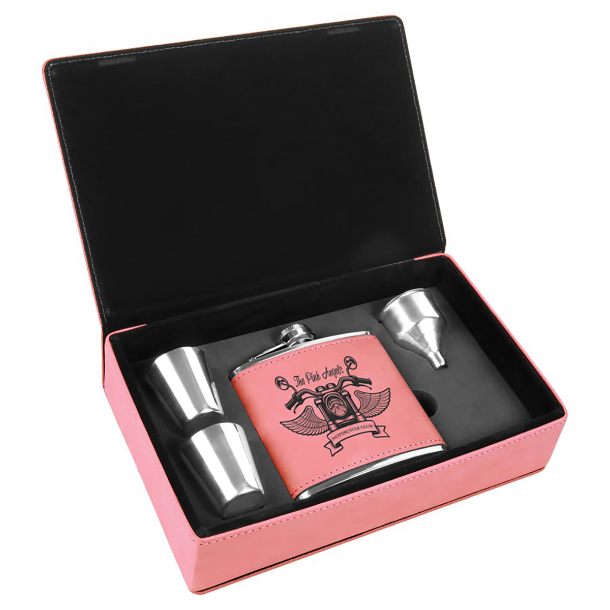 Leatherette Flask Set