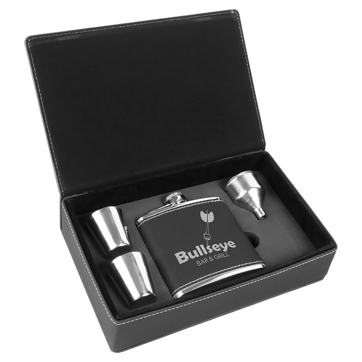 Leatherette Flask Set