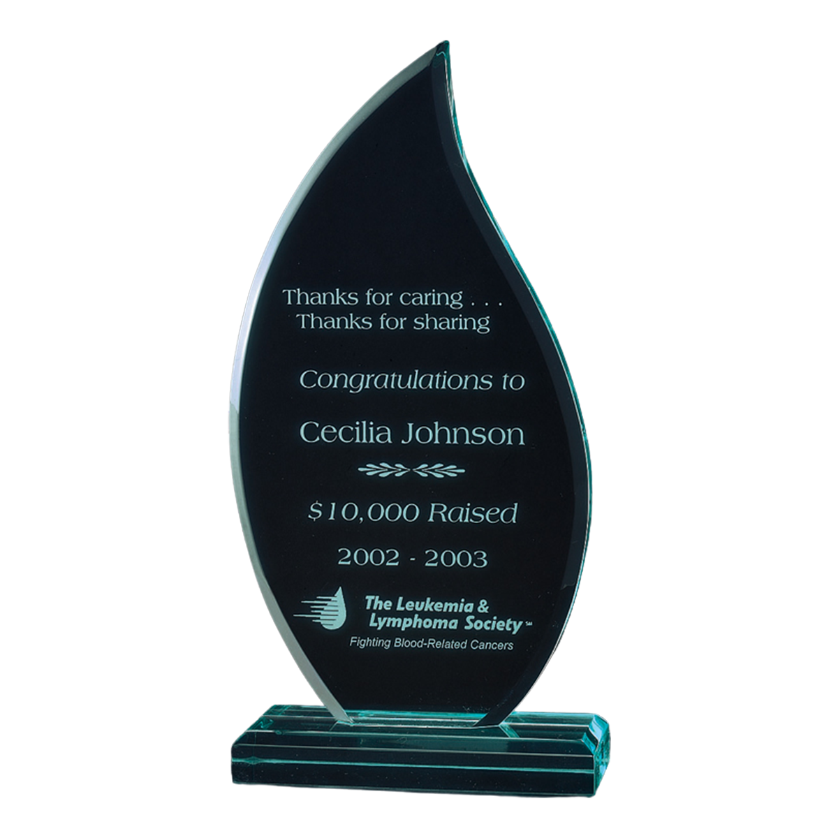 Flame Series Jade Acrylic Award