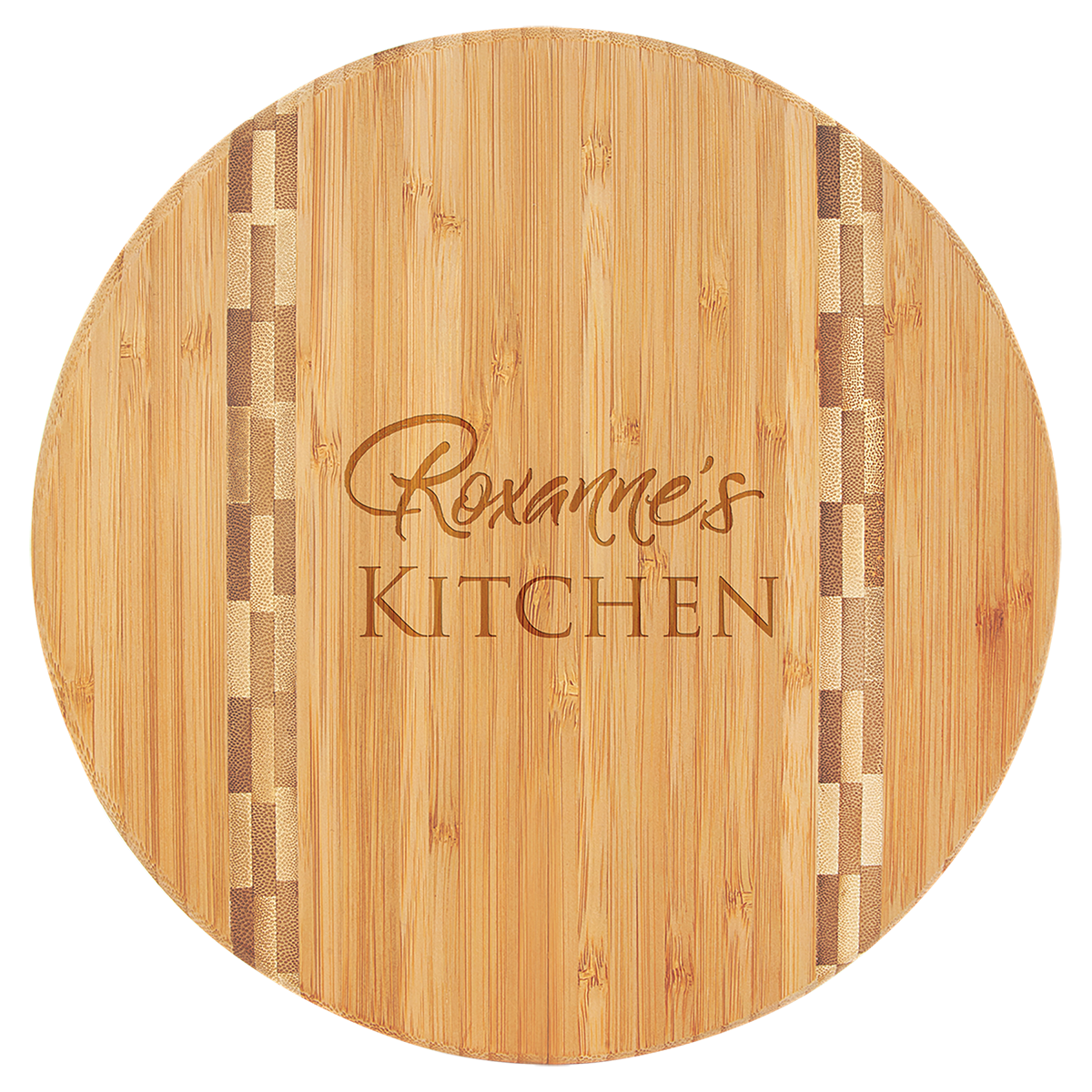 Bamboo Cutting Board with Butcher Block Inlay