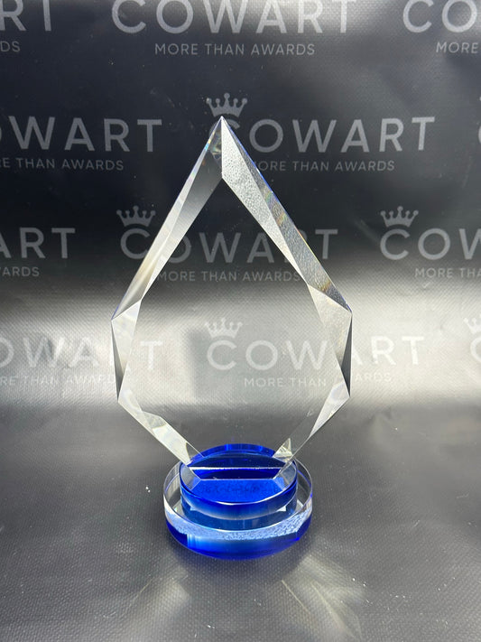 Diamond Crystal on Blue & Clear Round Base