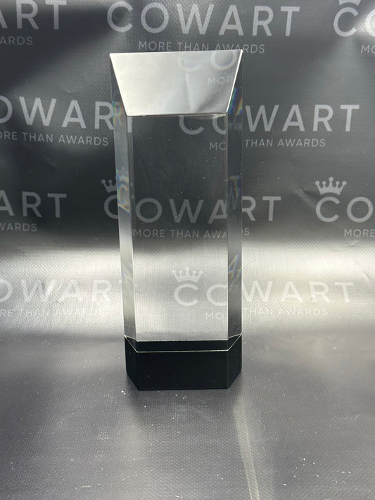 Clear Crystal Self-Standing Rectangle on Black Base