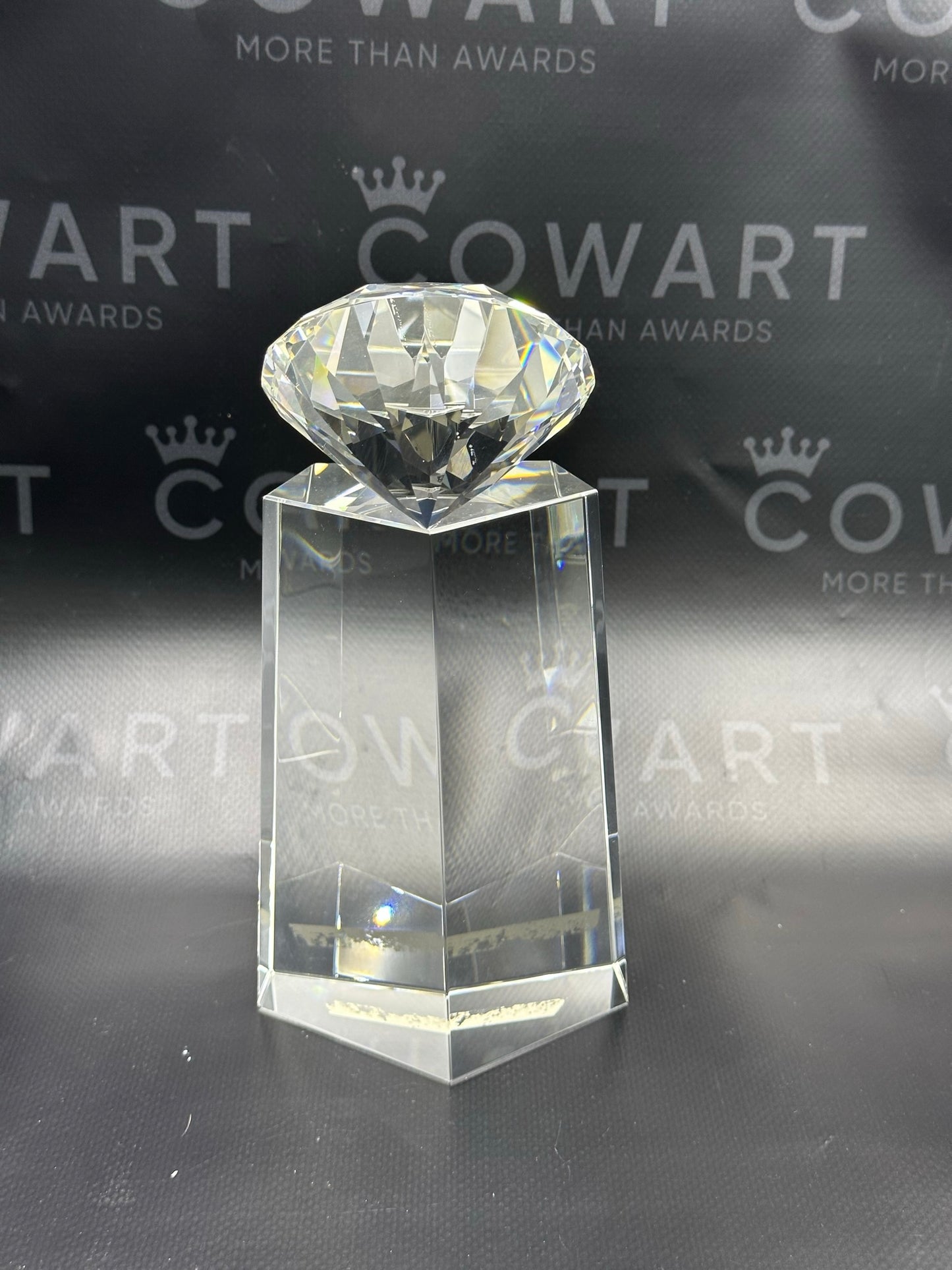 7 3/4" Crystal Diamond on Clear Crystal Pedestal
