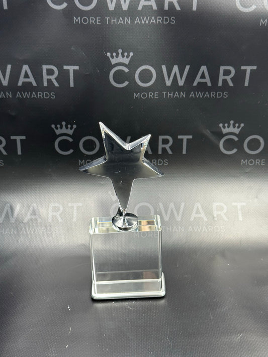 Crystal Silver Star on Crystal Base