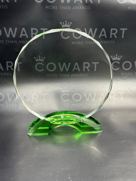 Crystal Round Facet with Green Base