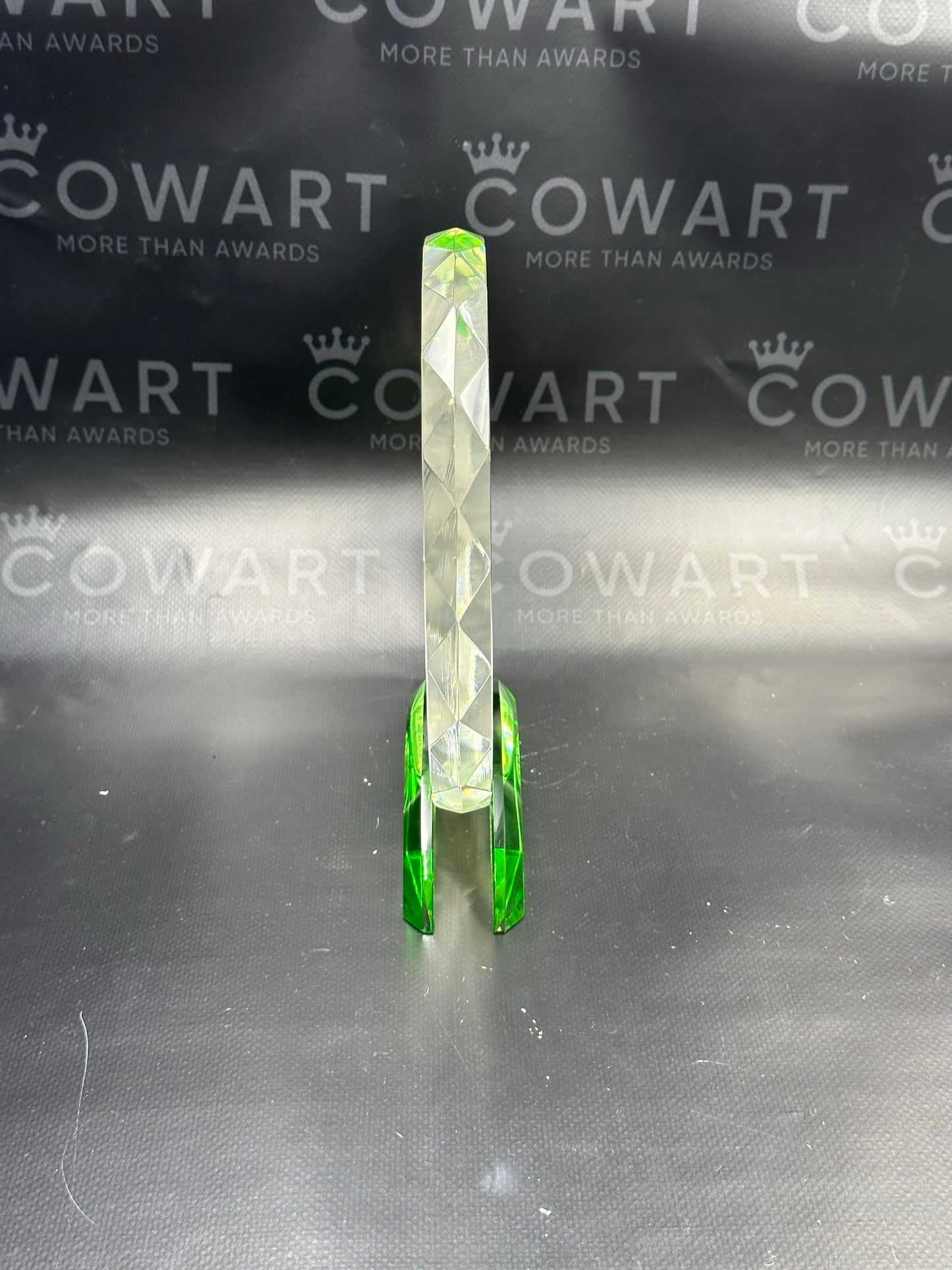 Crystal Round Facet with Green Base