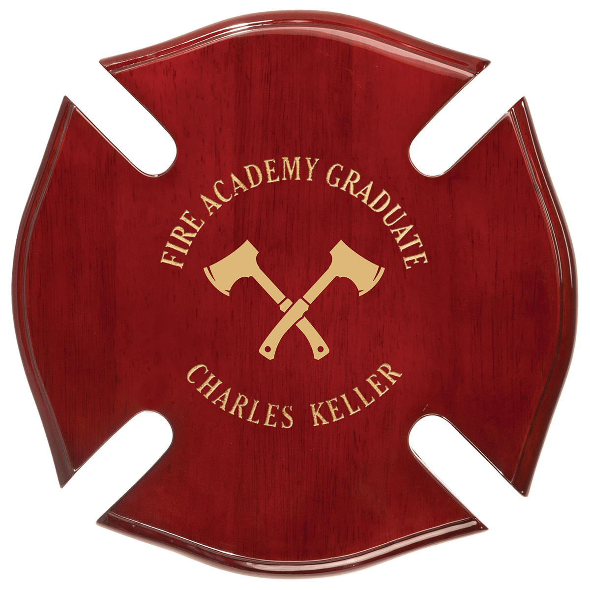 Maltese Cross Plaque on Rosewood Piano Finish Board