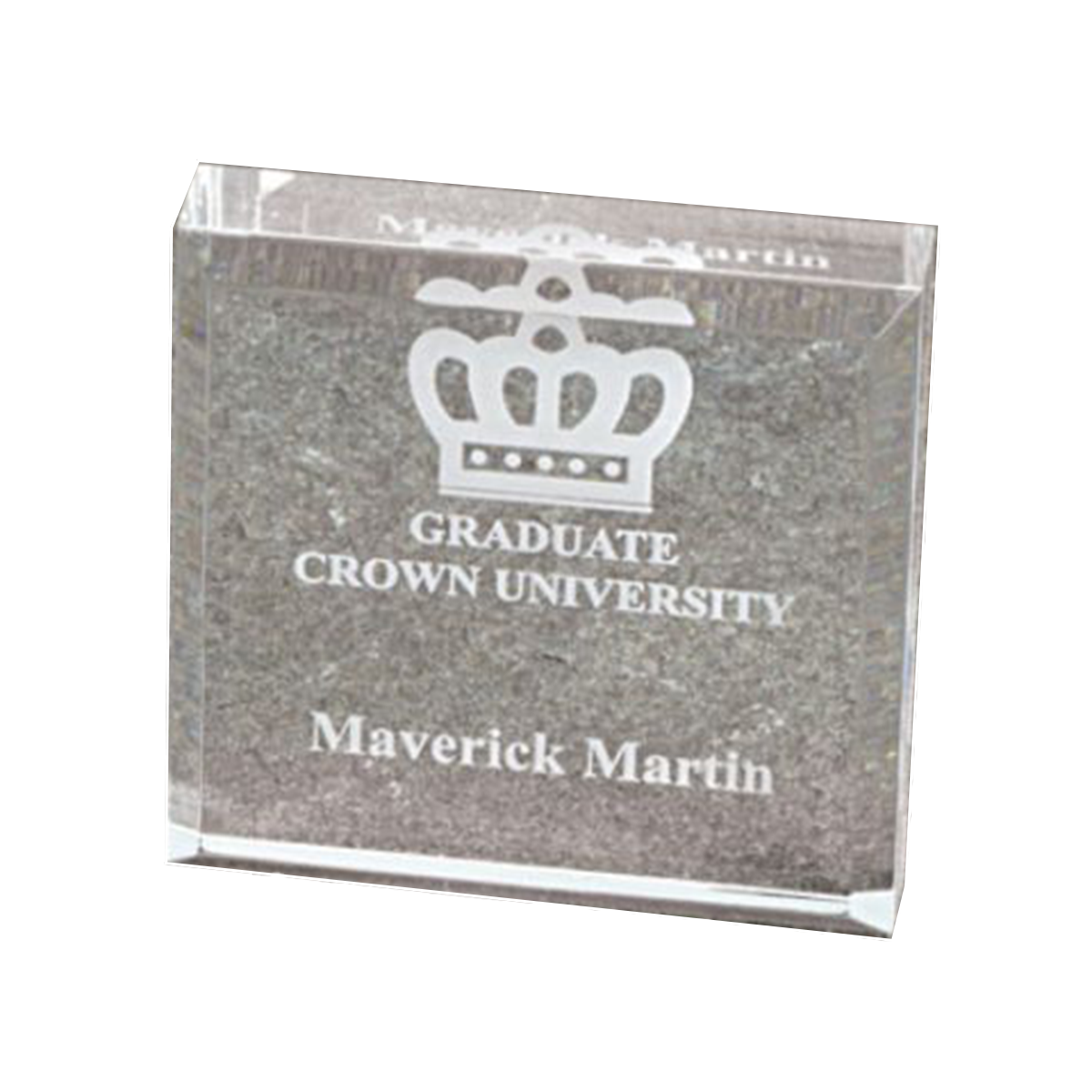 Square Clear Beveled Acrylic Paperweight