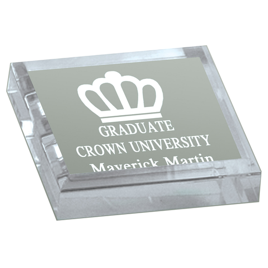 Square Clear Beveled Acrylic Paperweight