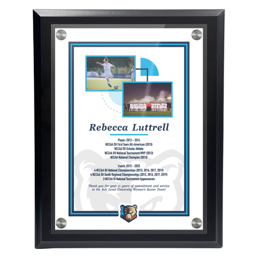 600 Series Standoff Plaque with Metal Backplate and Clear Acrylic Front Plate