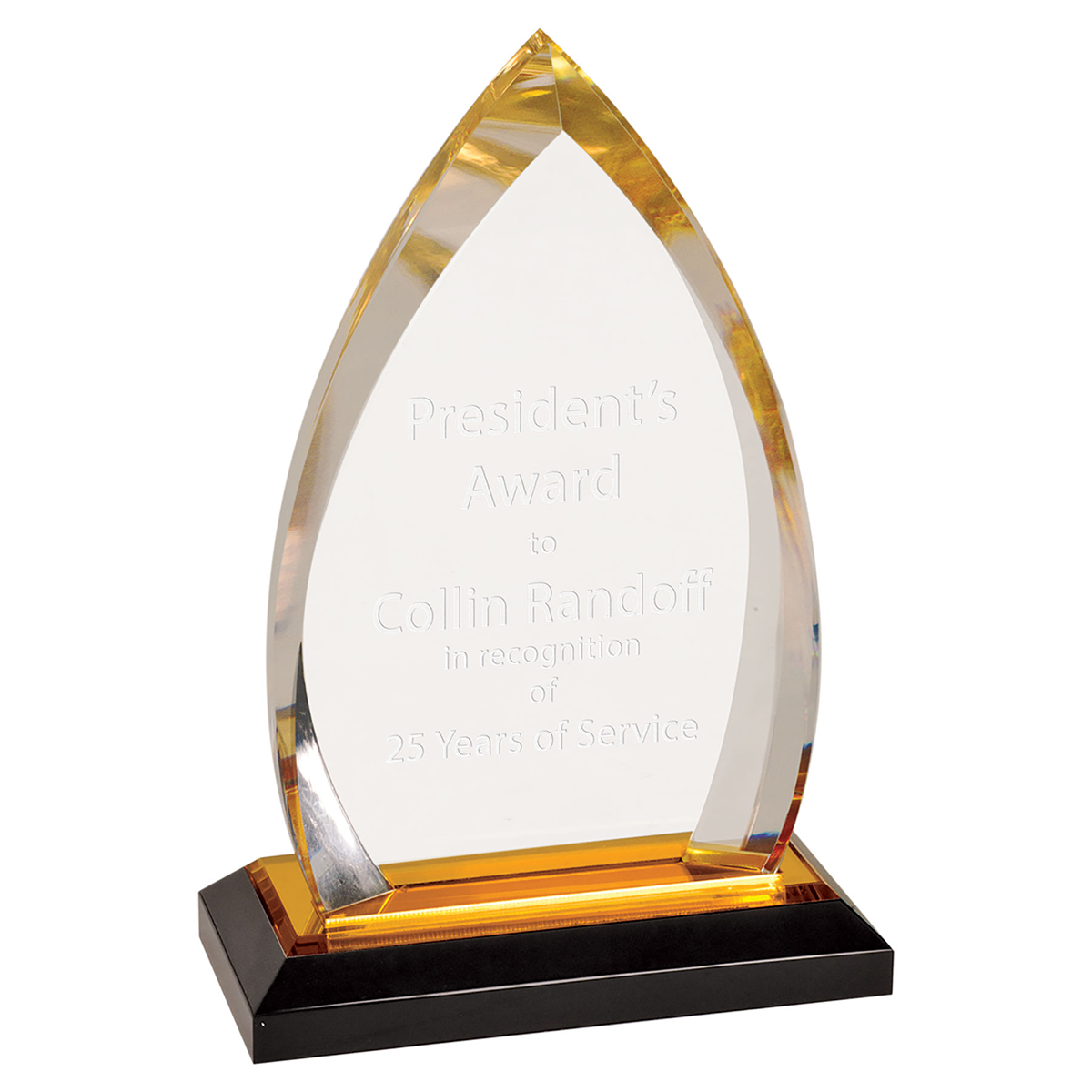 Gold Oval Acrylic Award