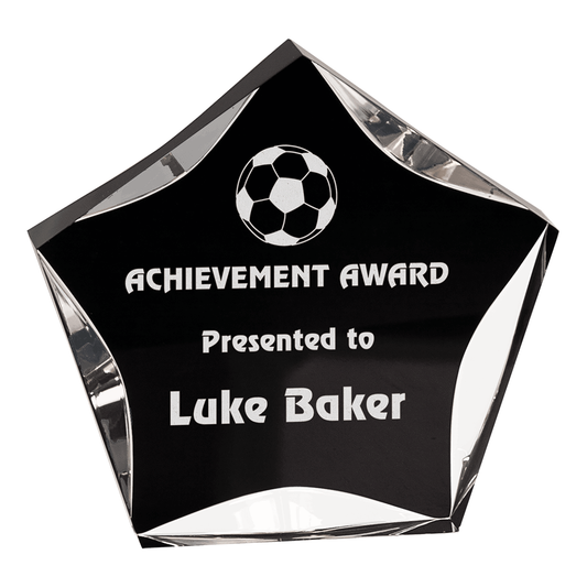 Luminary Star Acrylic Award in Black on Clear