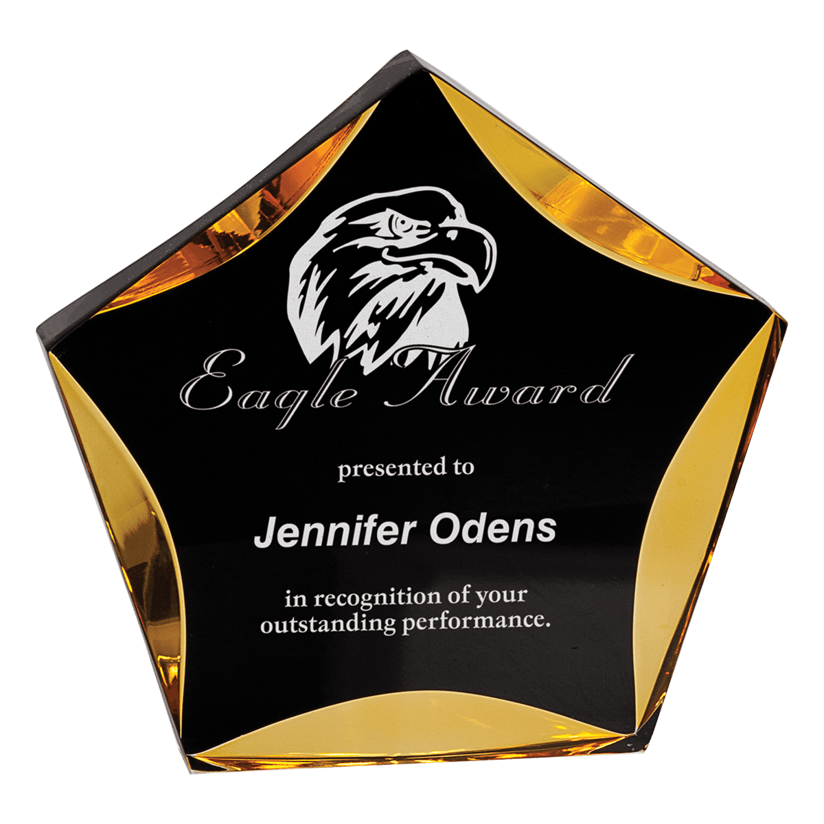 Luminary Star Acrylic Award in Black on Gold