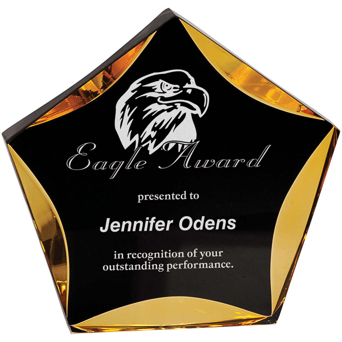 Luminary Star Acrylic Award in Black on Gold