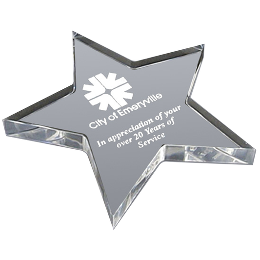 Clear Star Acrylic Paperweight