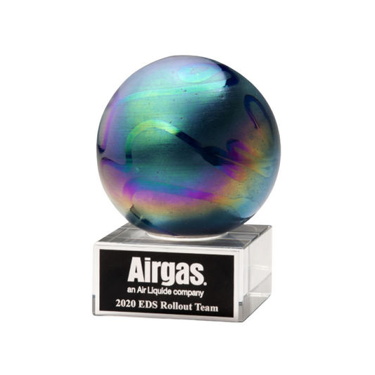 5" Metallic Prism-Effect Art Glass Globe
