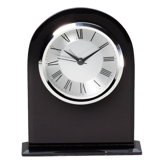 Black Glass Domed Clock