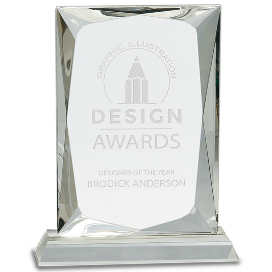Clear Crystal Rectangle Award on Clear Base