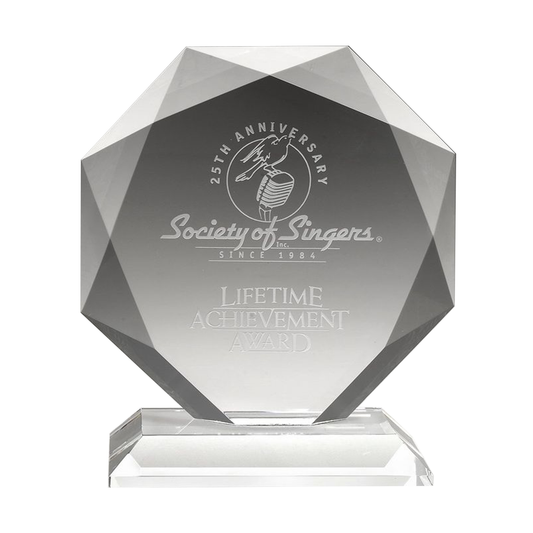 Diamond Beveled Crystal Award on Clear Base