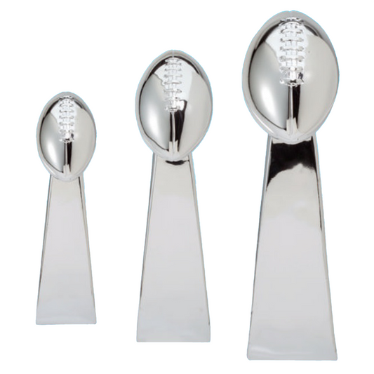 Football Tower Trophy in Chrome Finish